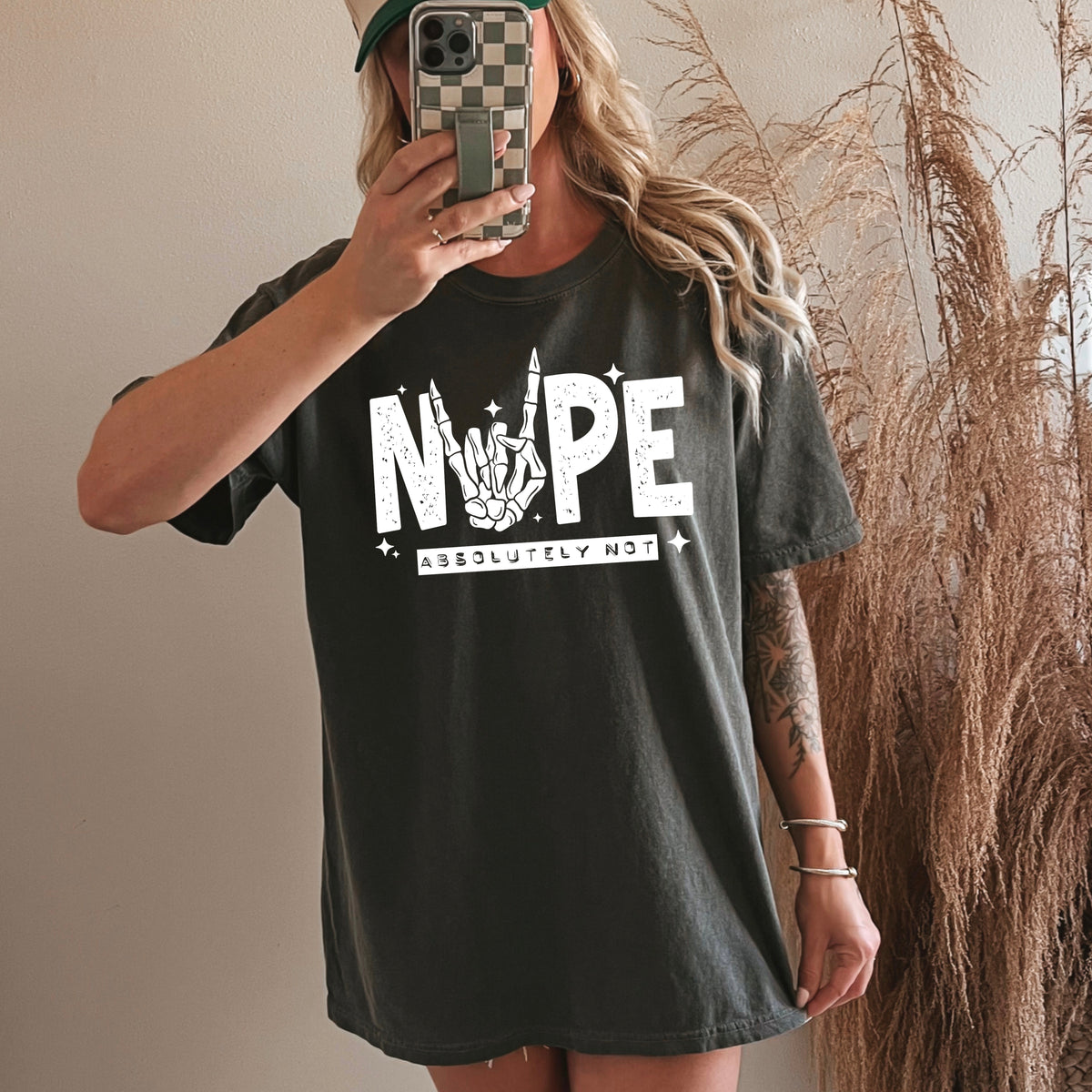 Nope absolutely not skull hand (white) (CSC) DTF Transfer