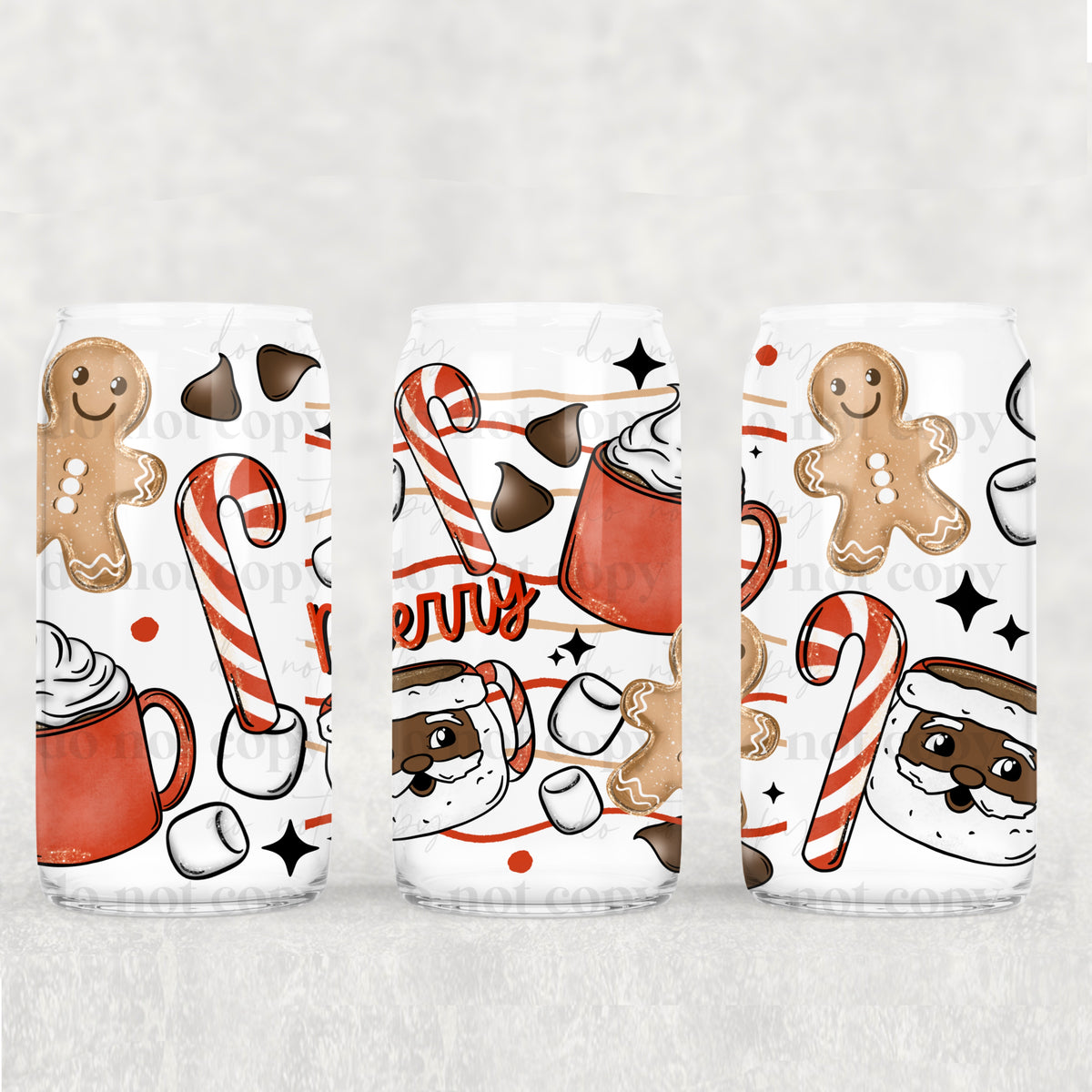 Merry Santa mug (darker skin tone) (CSC) UV DTF Transfer