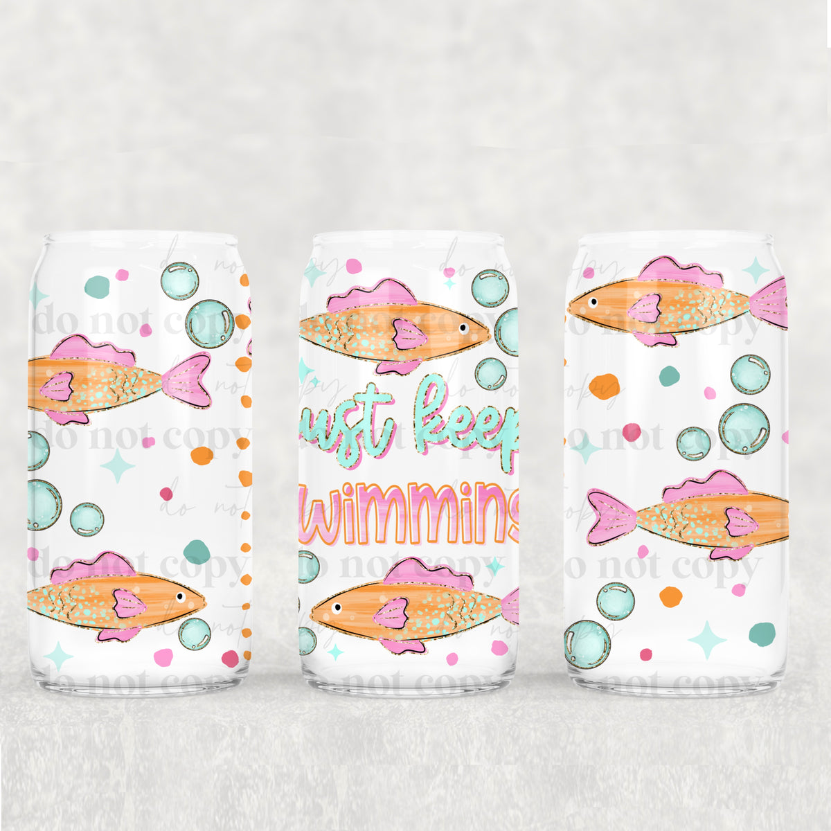 Keep swimming fish (CSC) UV DTF WRAP