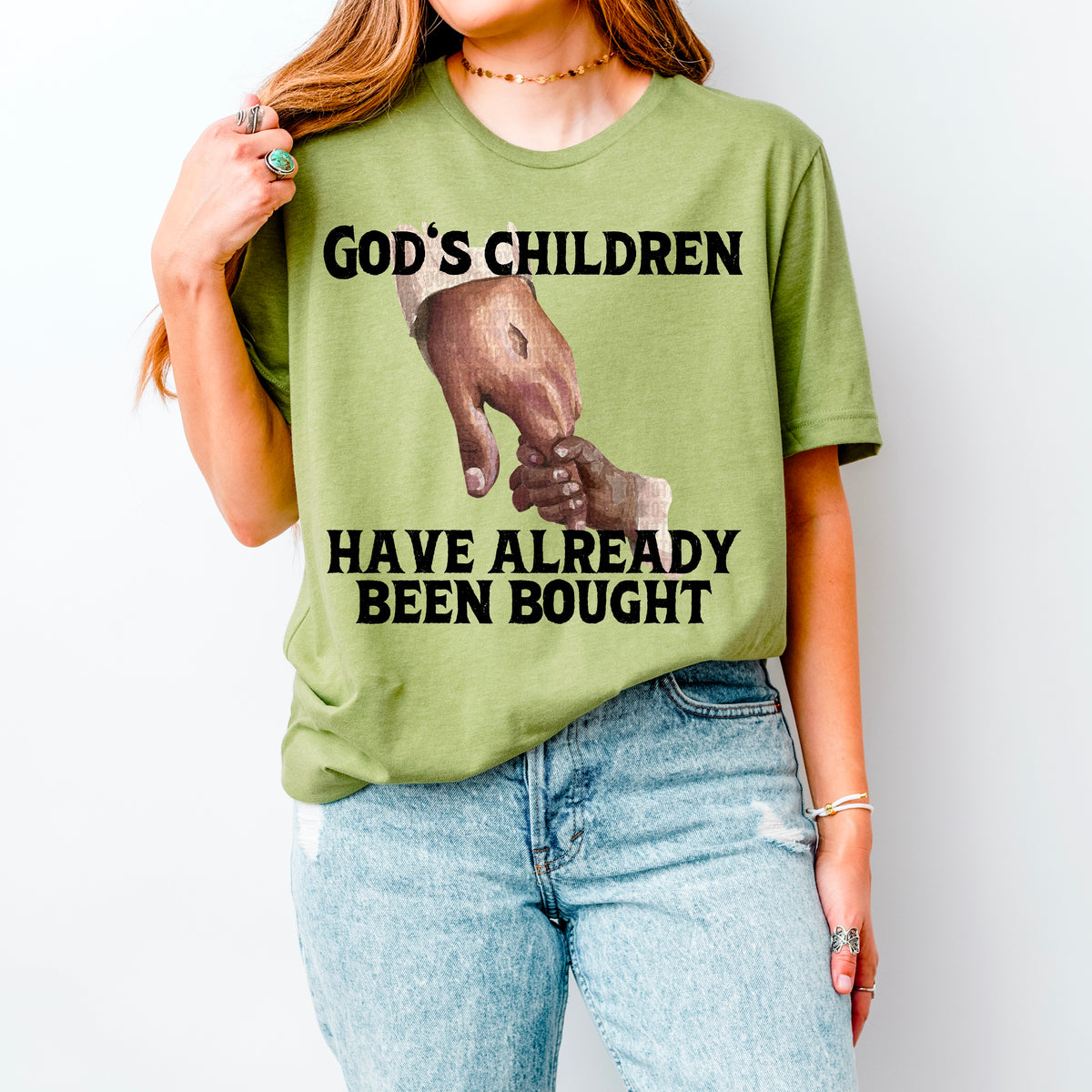 Gods children have already been bought black font 91604 DTF transfer