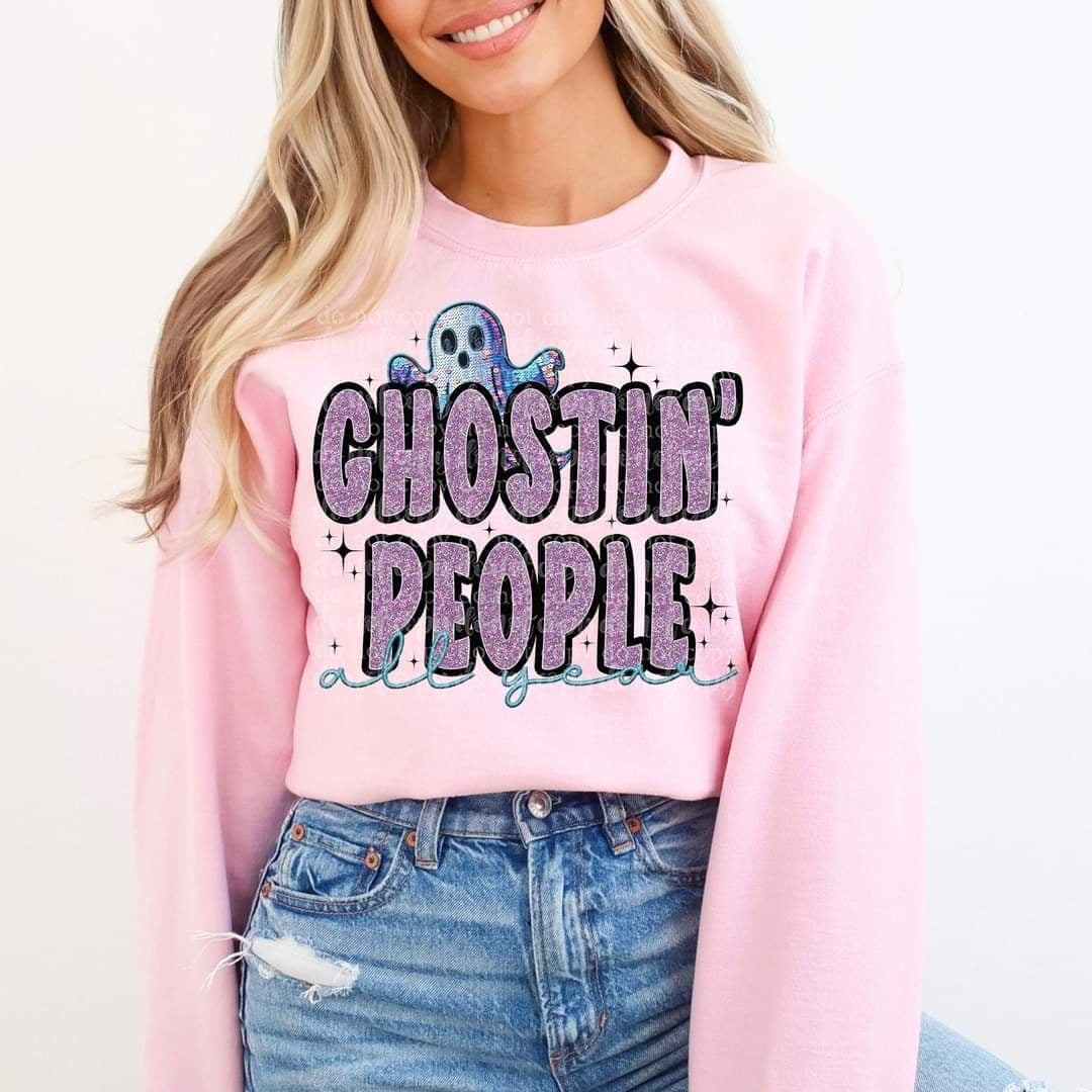 Ghostin’ people all year (TTD) 60622 DTF transfer