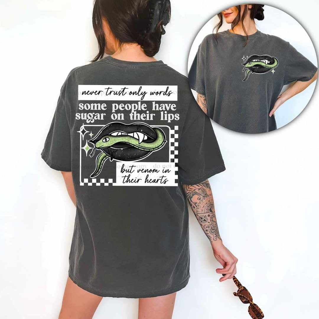 Never trust only worlds WHITE FONT BACK ONLY (CSC) 70291 DTF transfer