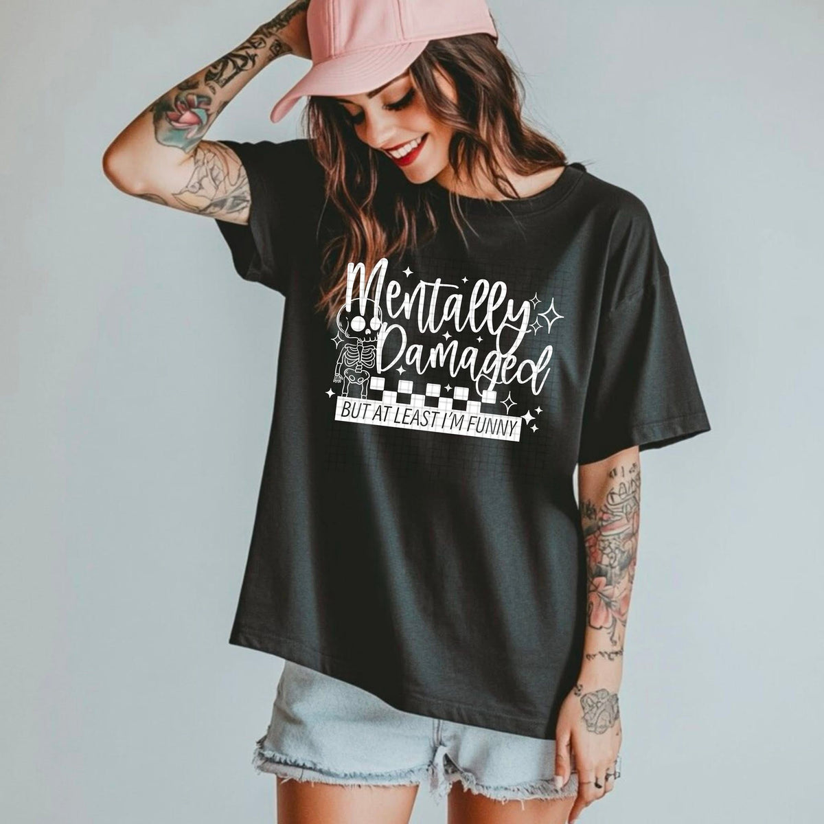 Mentally Damaged Skeleton WHITE (CSC) DTF Transfer