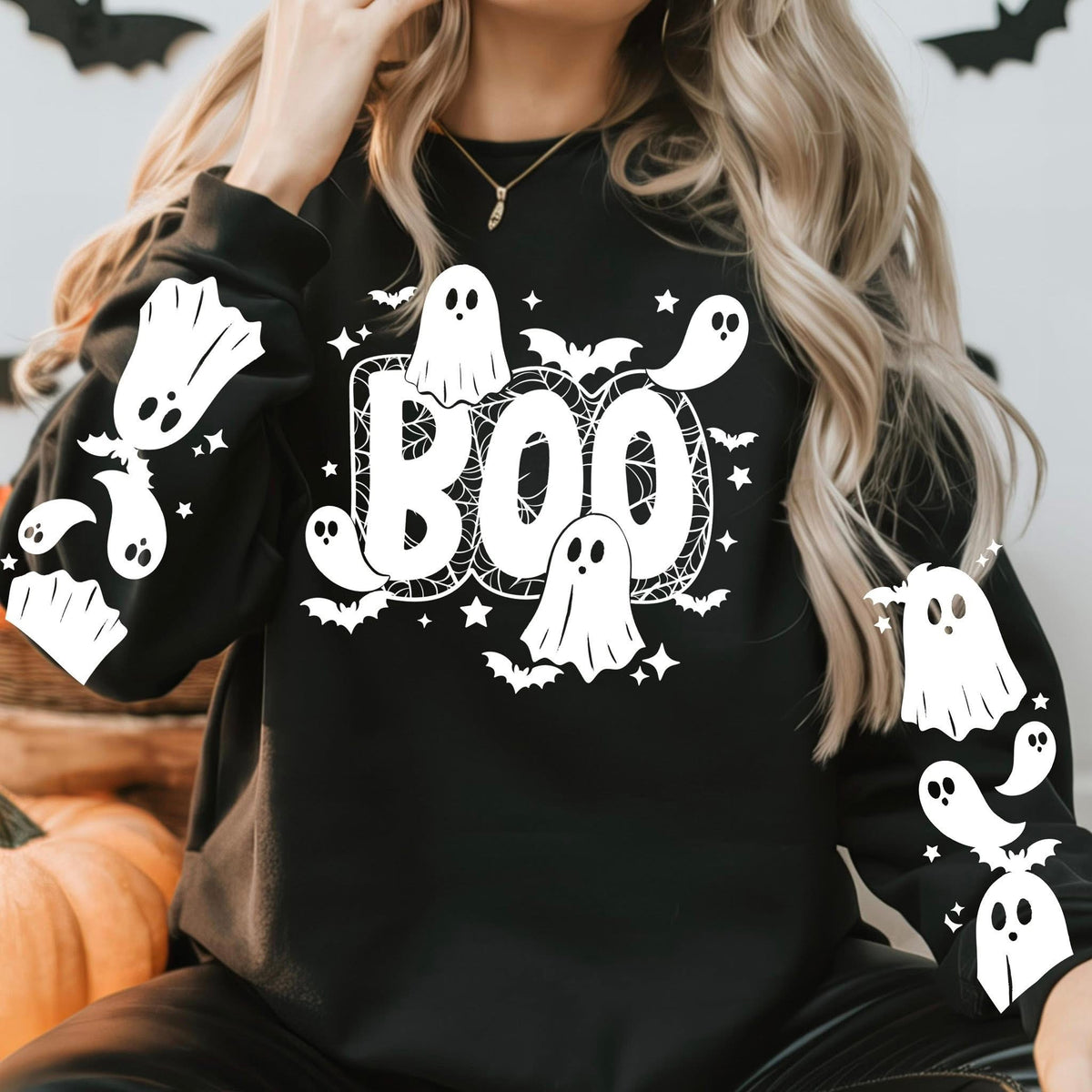 Boo Ghost WHITE (front only) (CSC) DTF Transfer