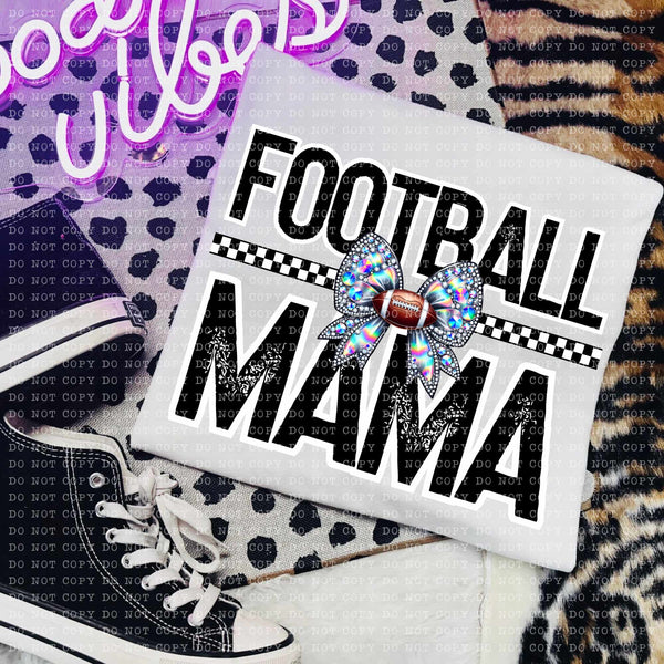 Football Mama rhinestone bow (ECHT) 58782 DTF transfer