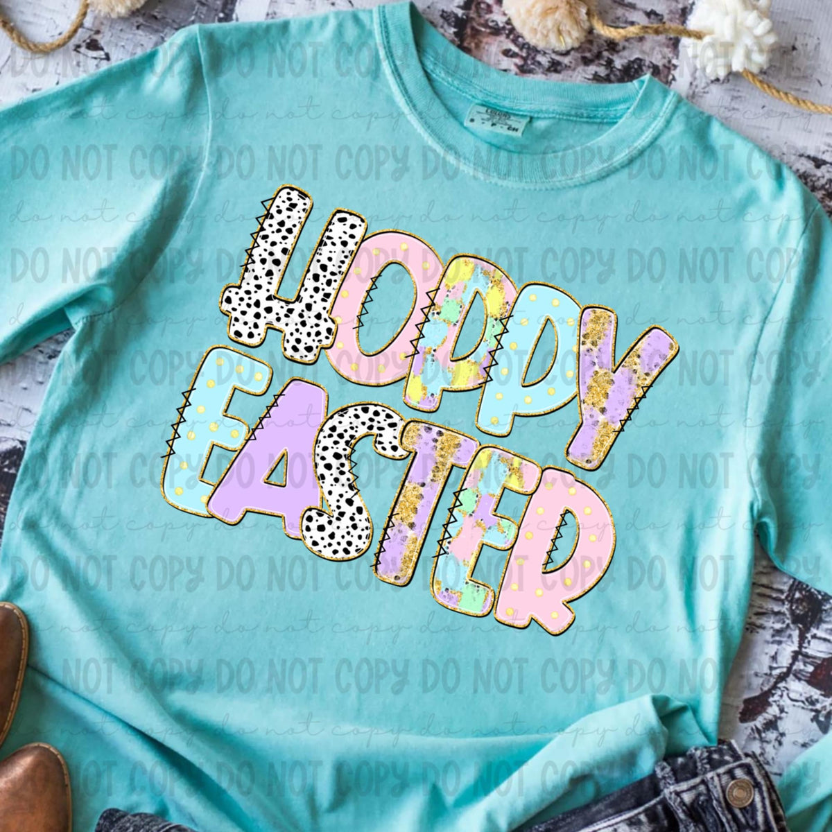 Hoppy easter pastel (REVEL) 91235 DTF transfer