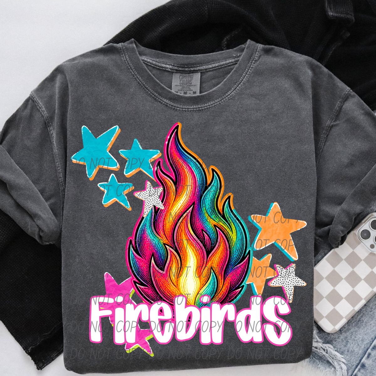 firebirds pop art with stars (CITY) DTF Transfer