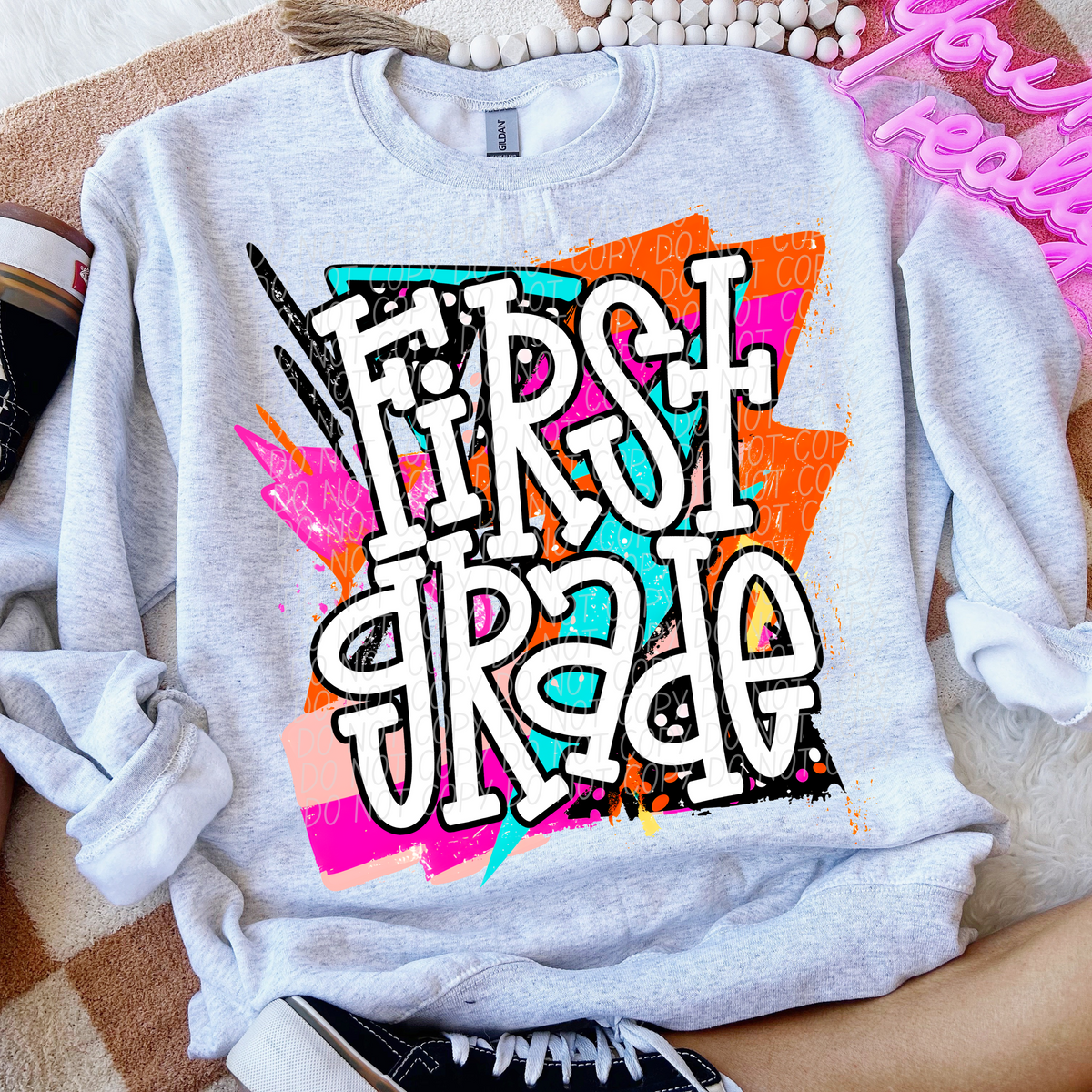 First Grade Bright Retro (CITY) DTF transfer