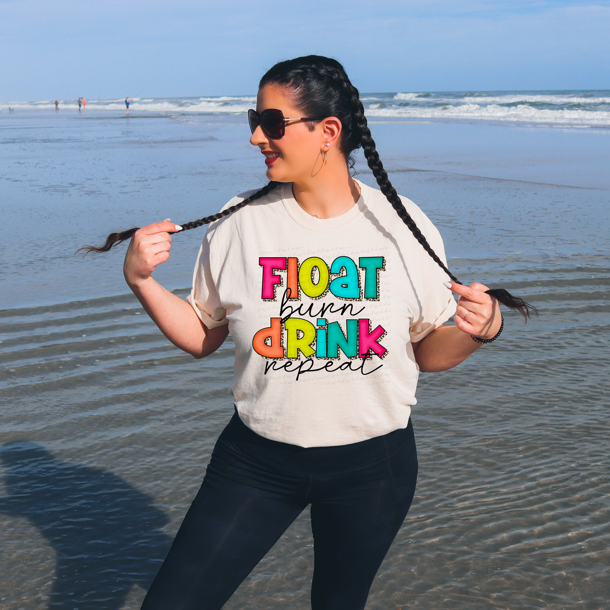 Float Burn Drink Repeat Boho Font 116398 DTF Transfer