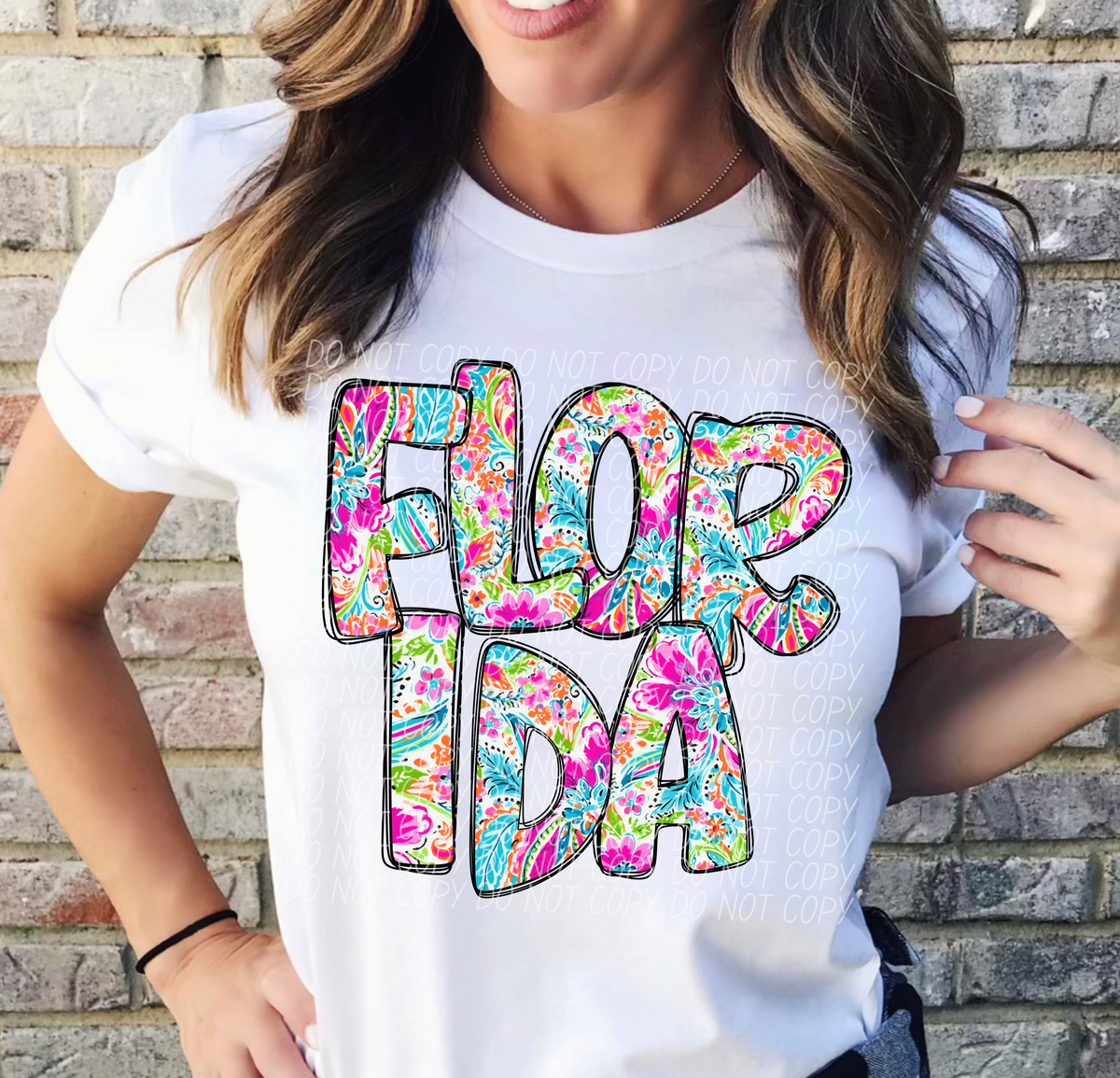 Florida floral STACKED CITY DTF transfer