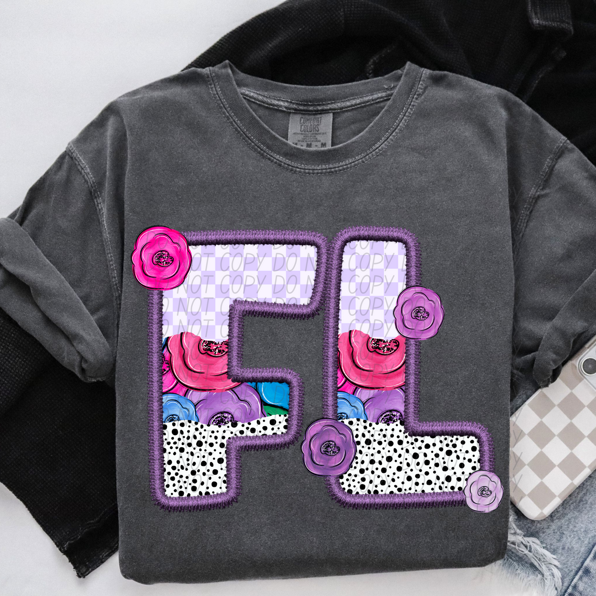 FL purple floral (CITY) DTF transfer