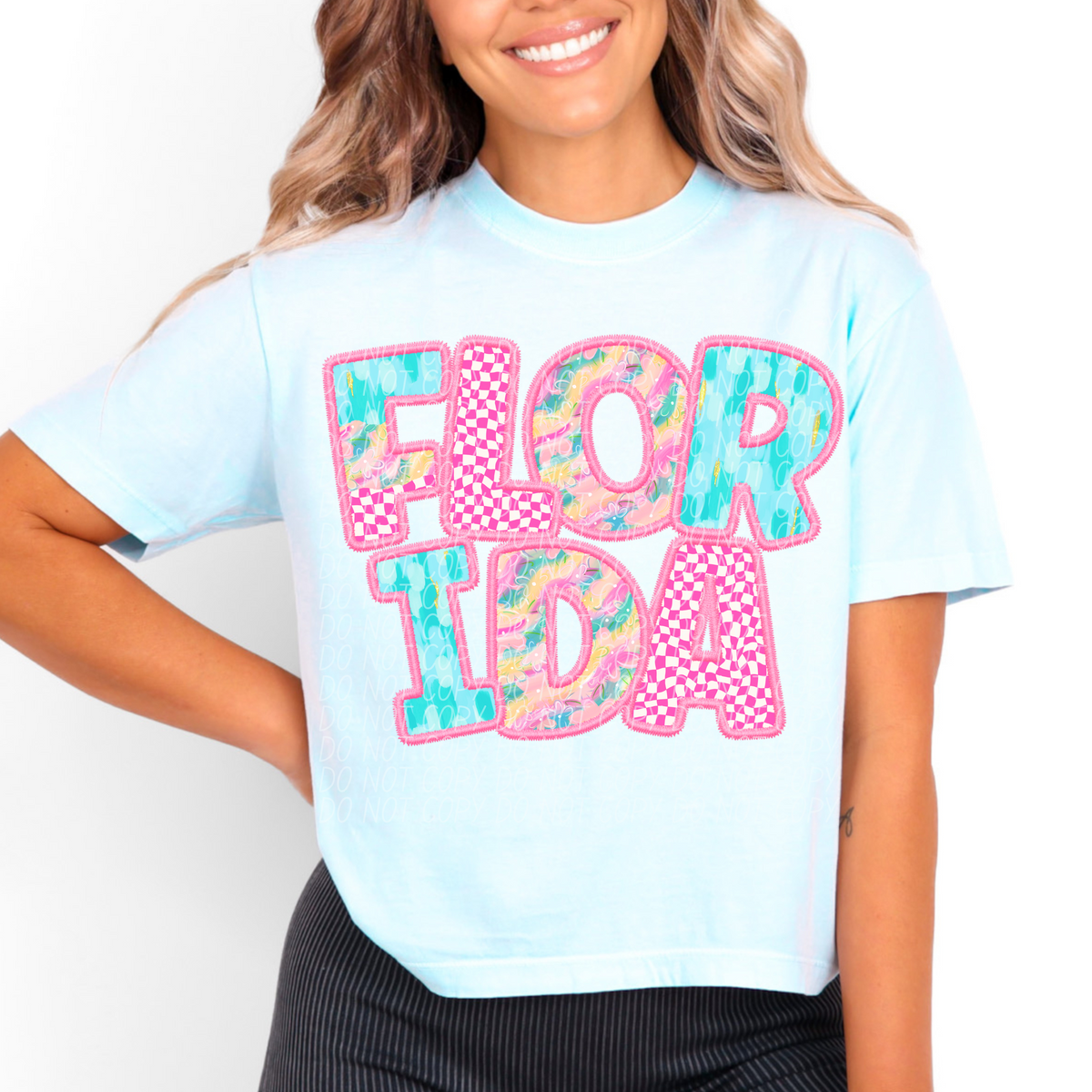 Florida spring checkered (CITY) DTF transfer