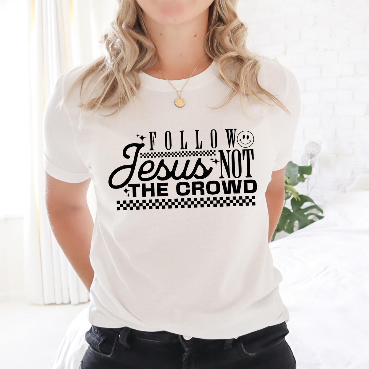 Follow Jesus Not The Crowd BLACK 117756 DTF transfer