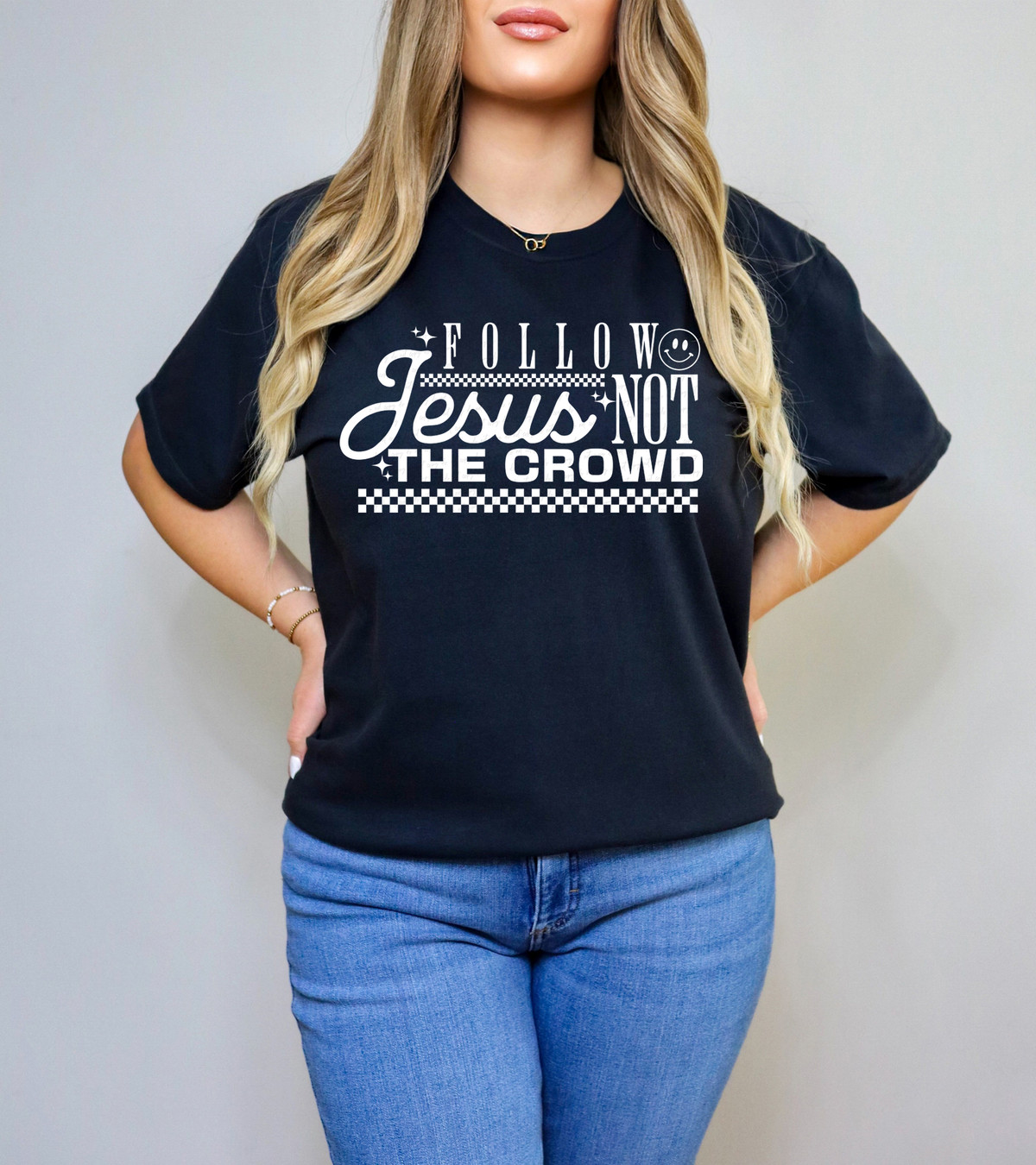 Follow Jesus Not The Crowd WHITE 117758 DTF transfer