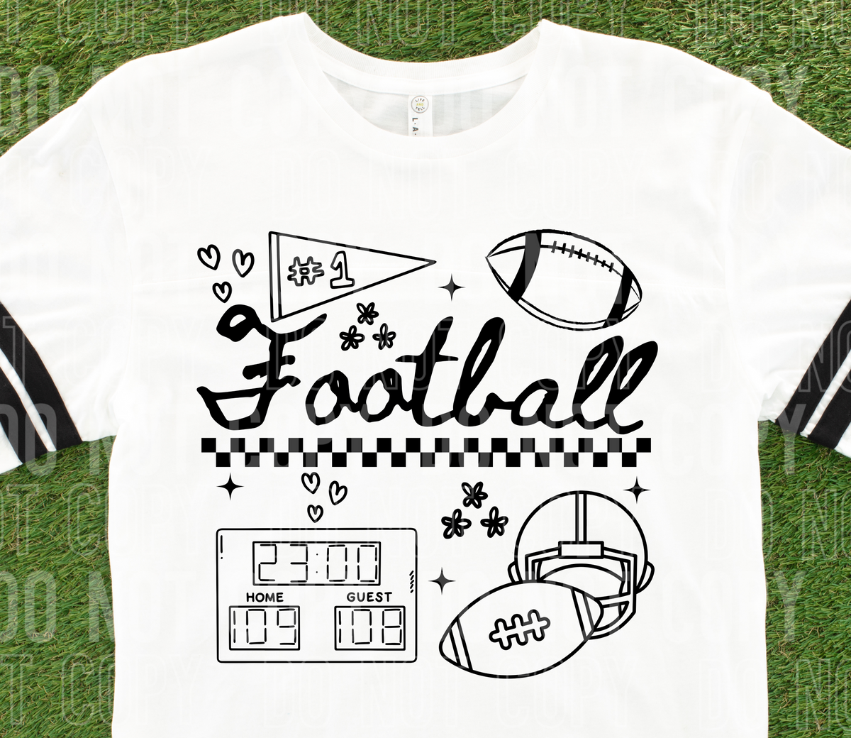 Football doodle (SBB) DTF transfer