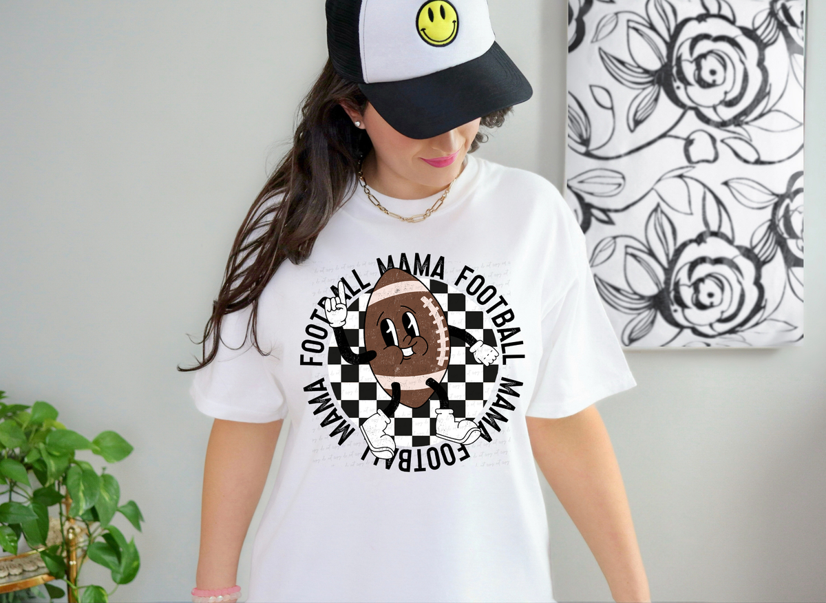 Football Mama Circle Checkered 116399 DTF Transfer