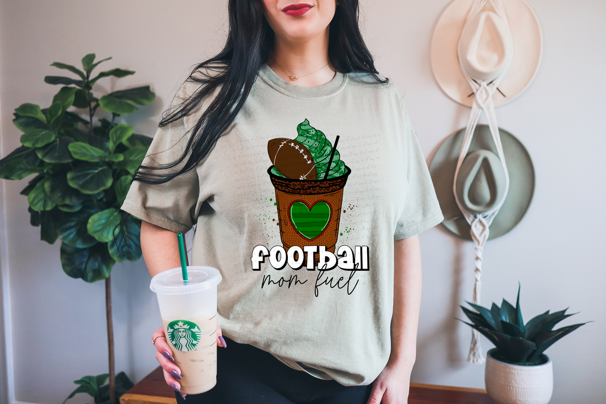 Football Mom Fuel Green Heart Cup 116400 DTF Transfer