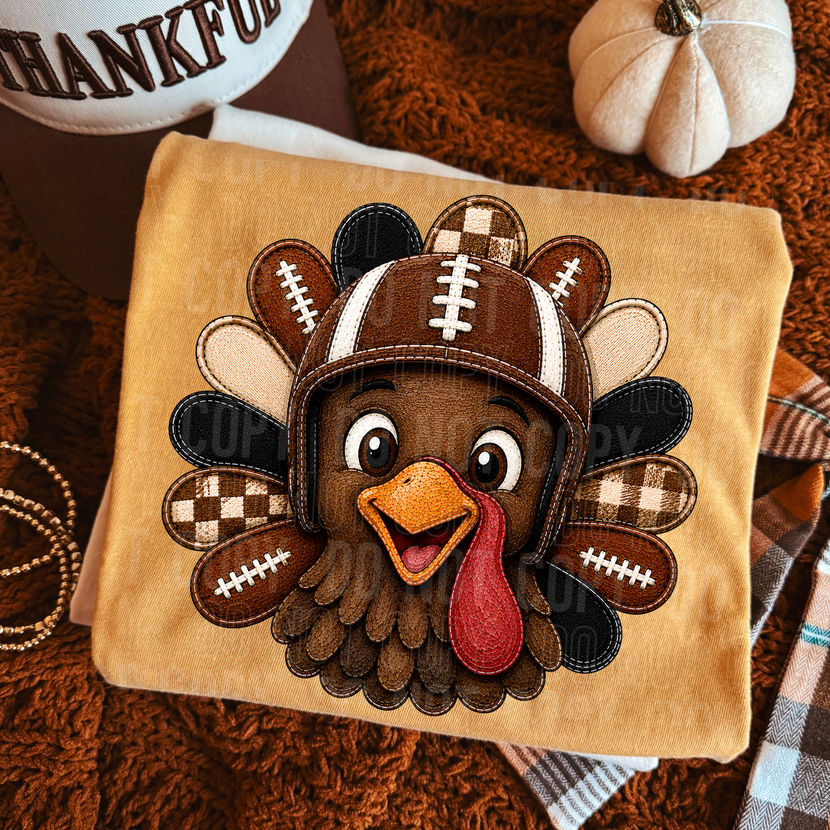 Turkey football feathers and helmet (SBB) DTF Transfer