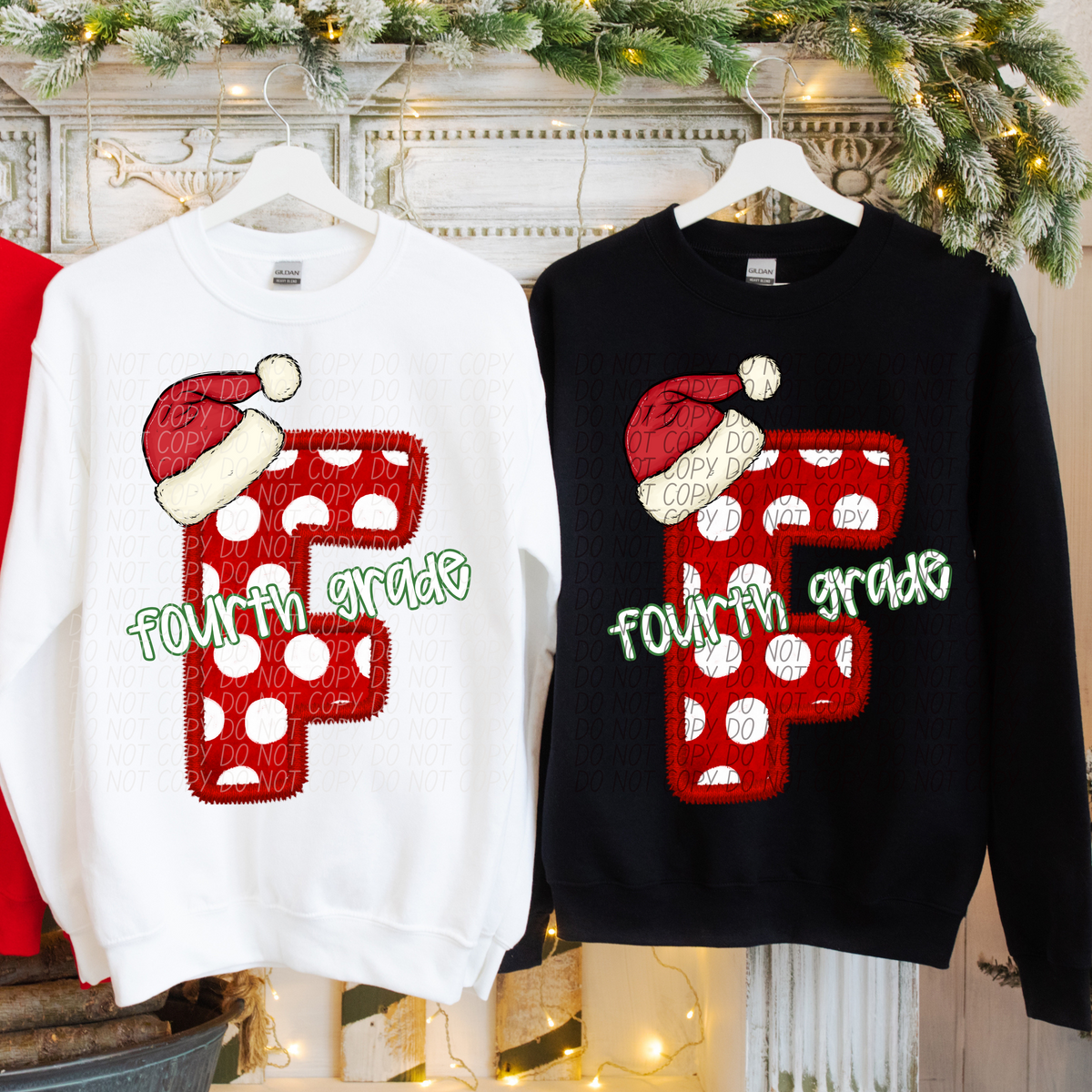 Fourth Grade Christmas Faux Embroidery 66571 DTF transfer