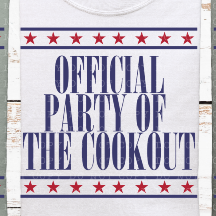 Official party of the cookout (ECHT) DTF transfer