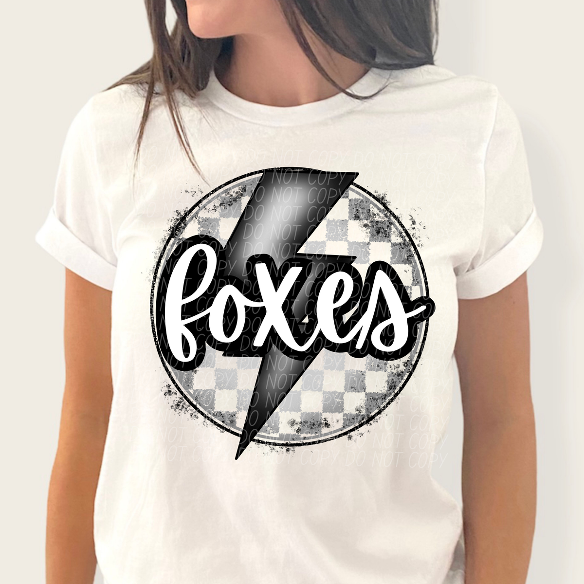 Foxes grey/silver lightning bolt circle CITY DTF transfer