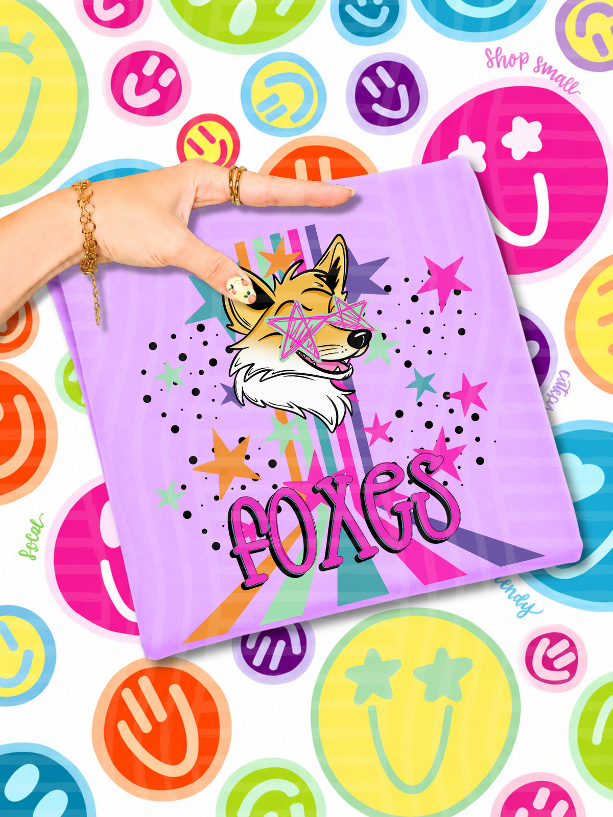 foxes starry eyes rainbow (caplinger) DTF Transfer