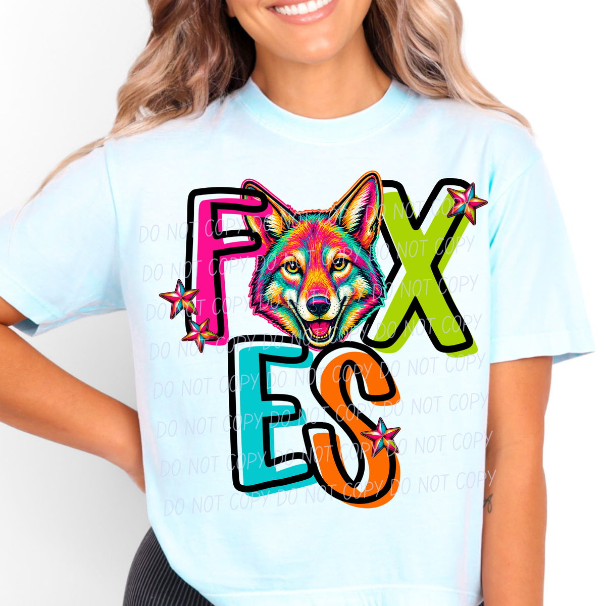 foxes rainbow stacked with head (city) DTF Transfer