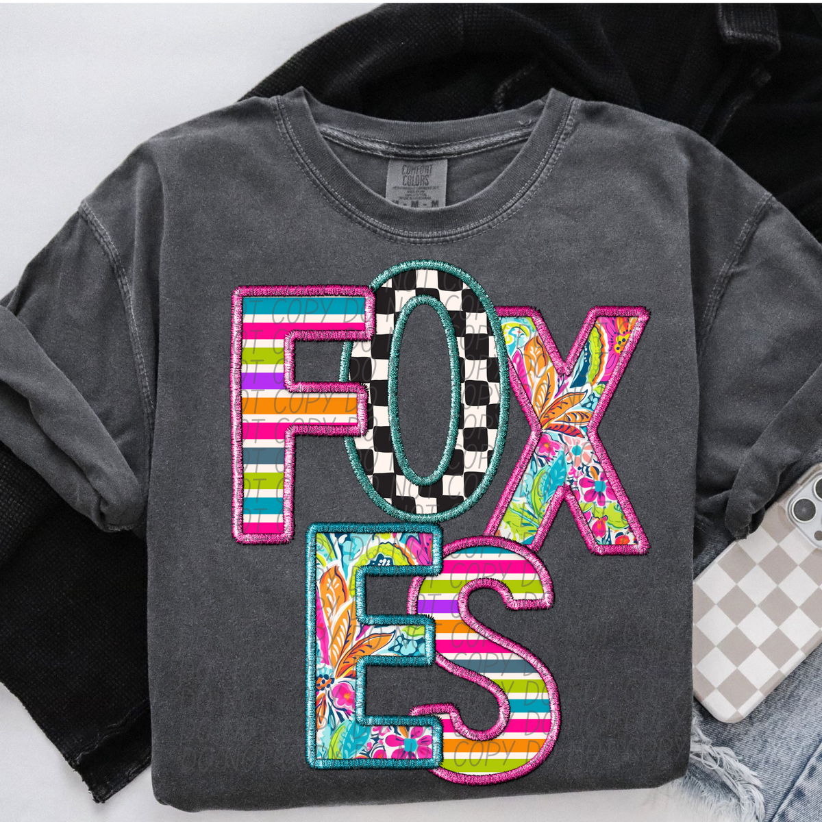 FOXES bright patterns (CITY) DTF transfer