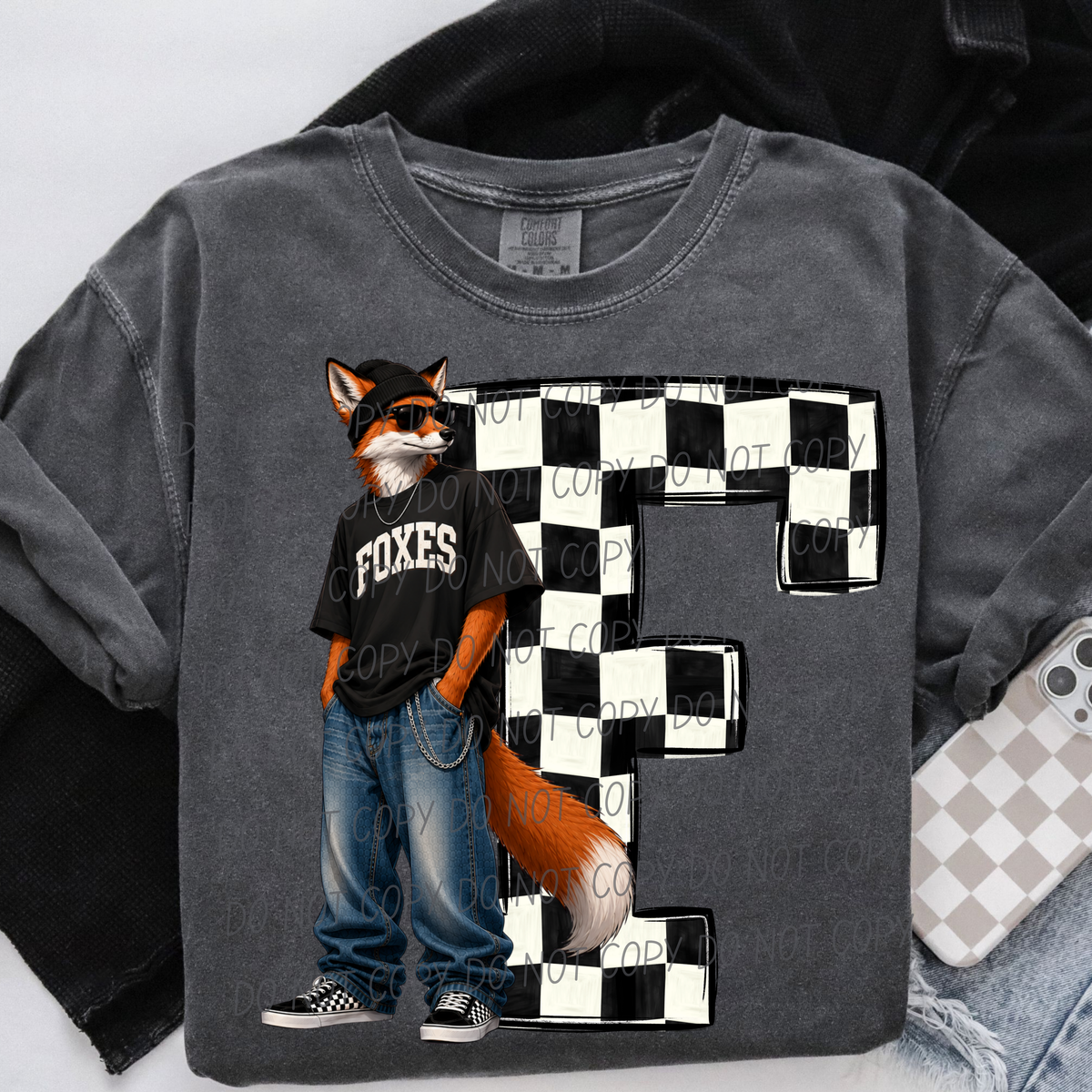 Foxes sideline sweatshirt mascots (City) DTF Transfer