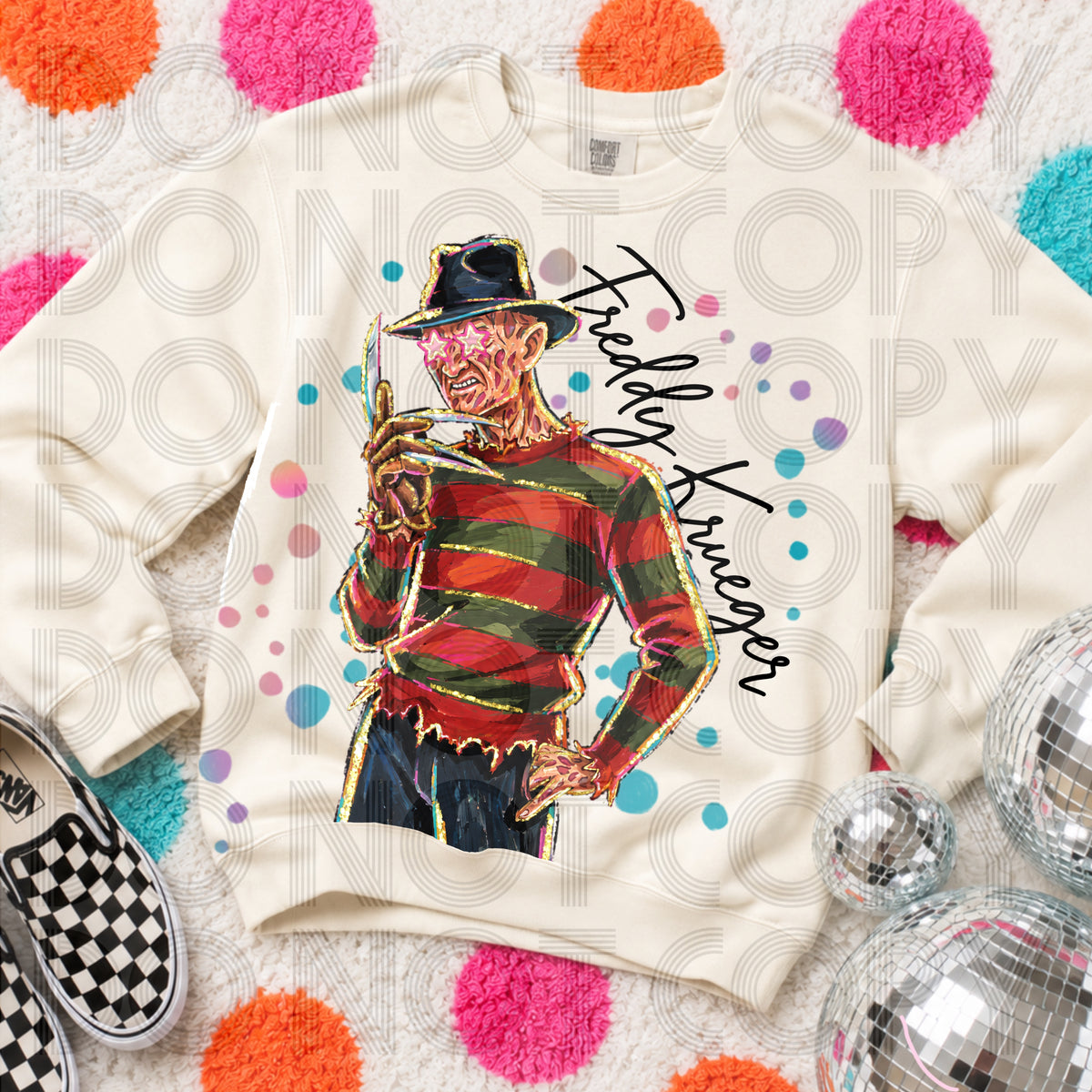 Fred colorful splatter (Renewed) DTF Transfer
