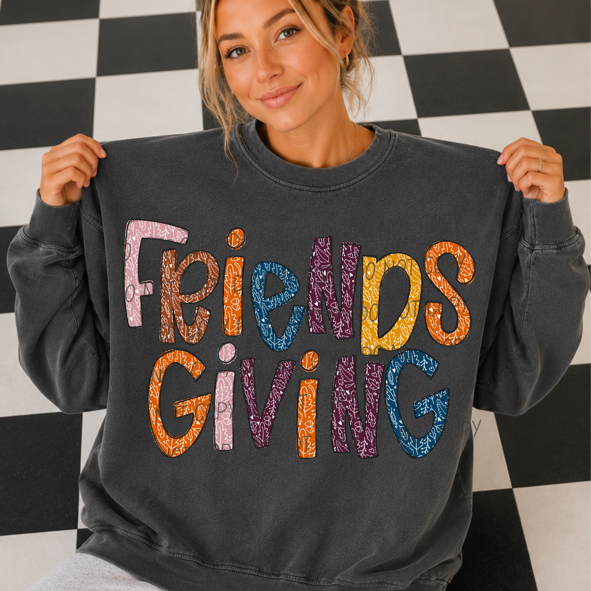 Friends Giving-Leaf Font (CITY)DTF Transfer