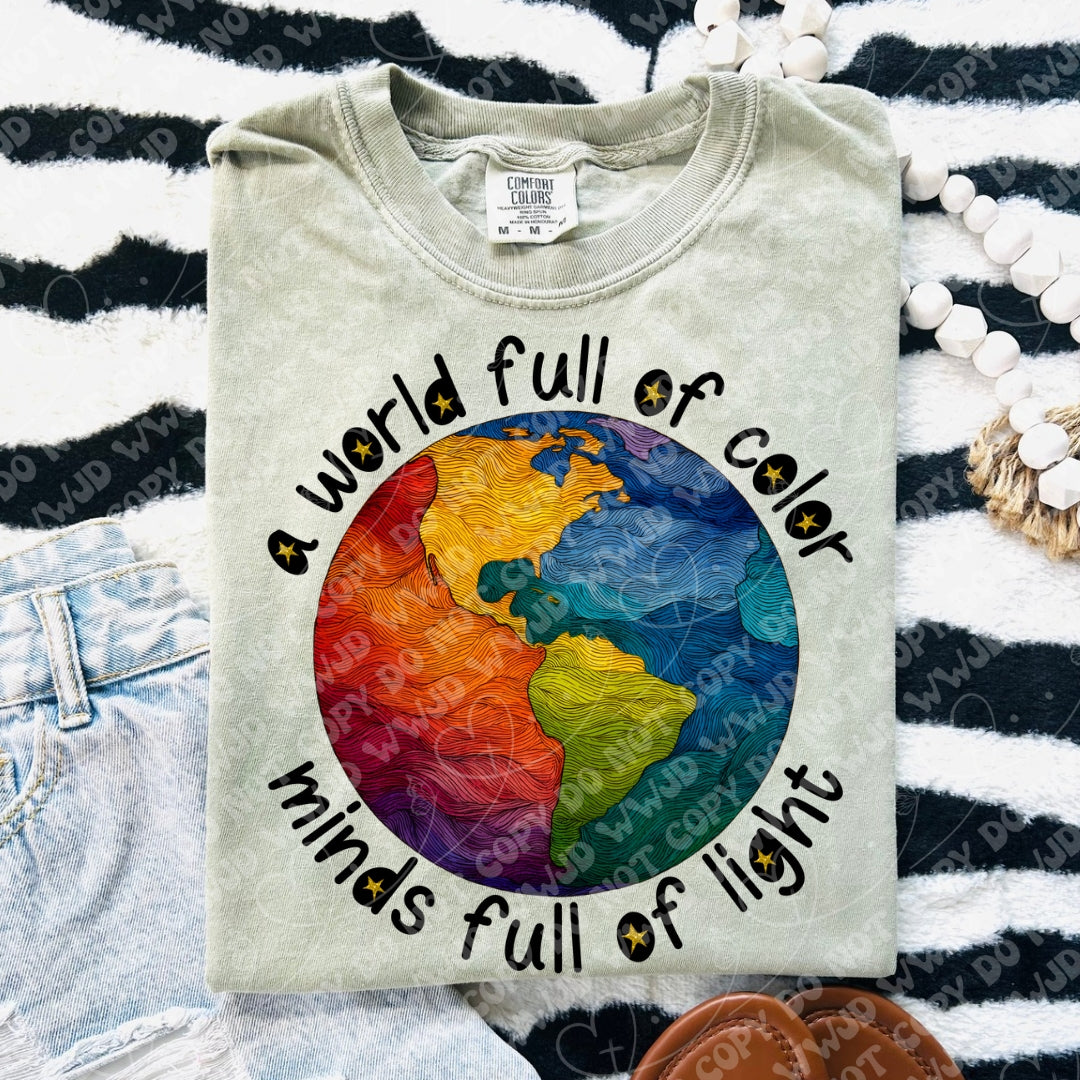 A world full of color minds full of light (Vehement) 109580 DTF transfer