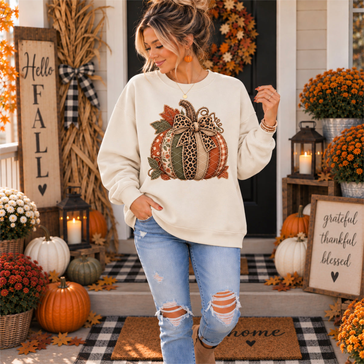 Fabric pumpkin (SDD) DTF Transfer