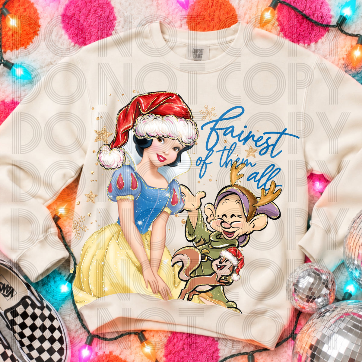 Fairest of them all Gold Glitter Exclusive (Renewed) DTF Transfer