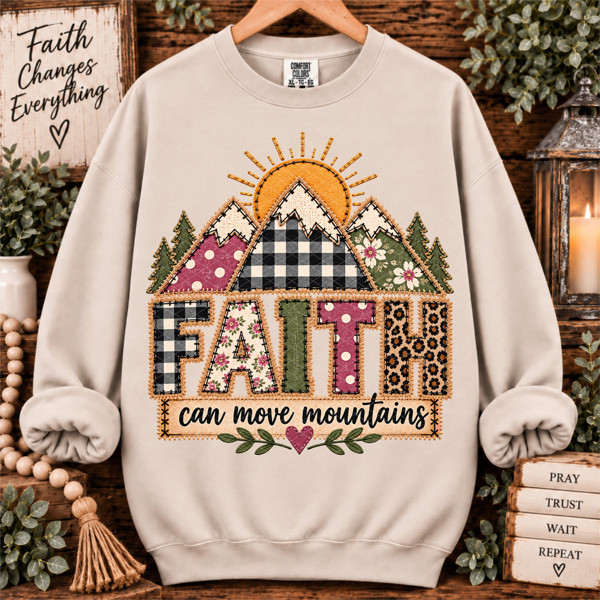 Faith can move mountains stitched (SDD) DTF Transfer