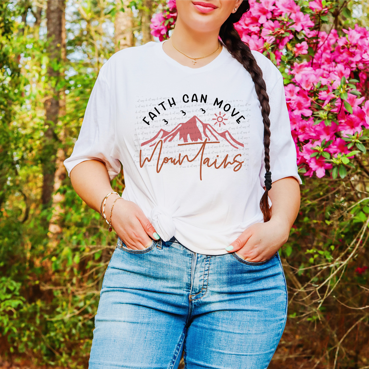 Faith Can Move Mountains Pink 76161 DTF Transfer