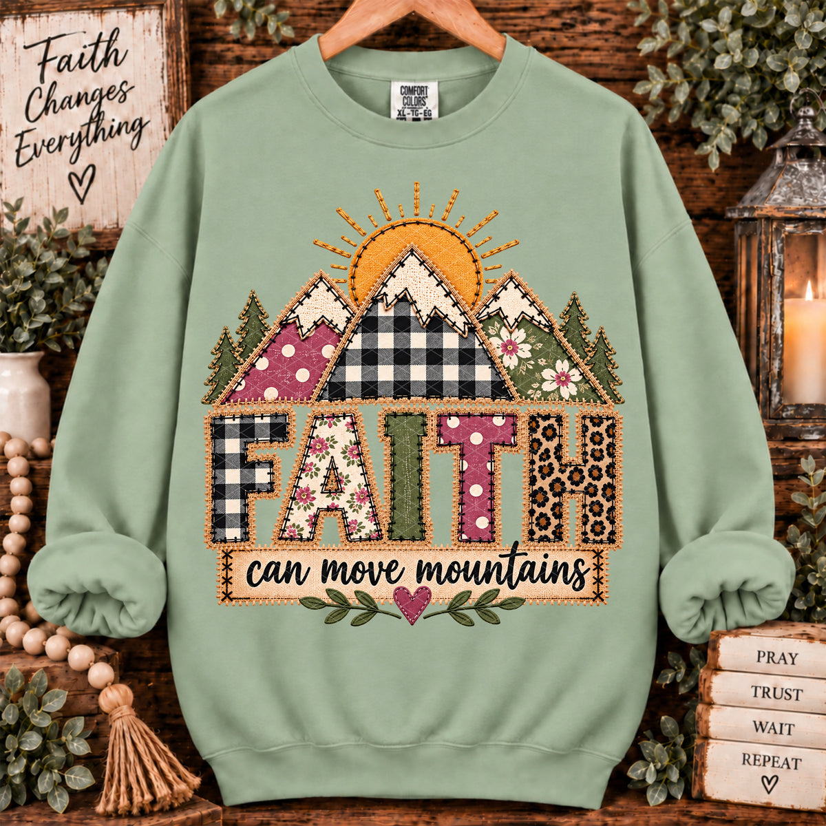 Faith can move mountains stitched (SDD) DTF Transfer