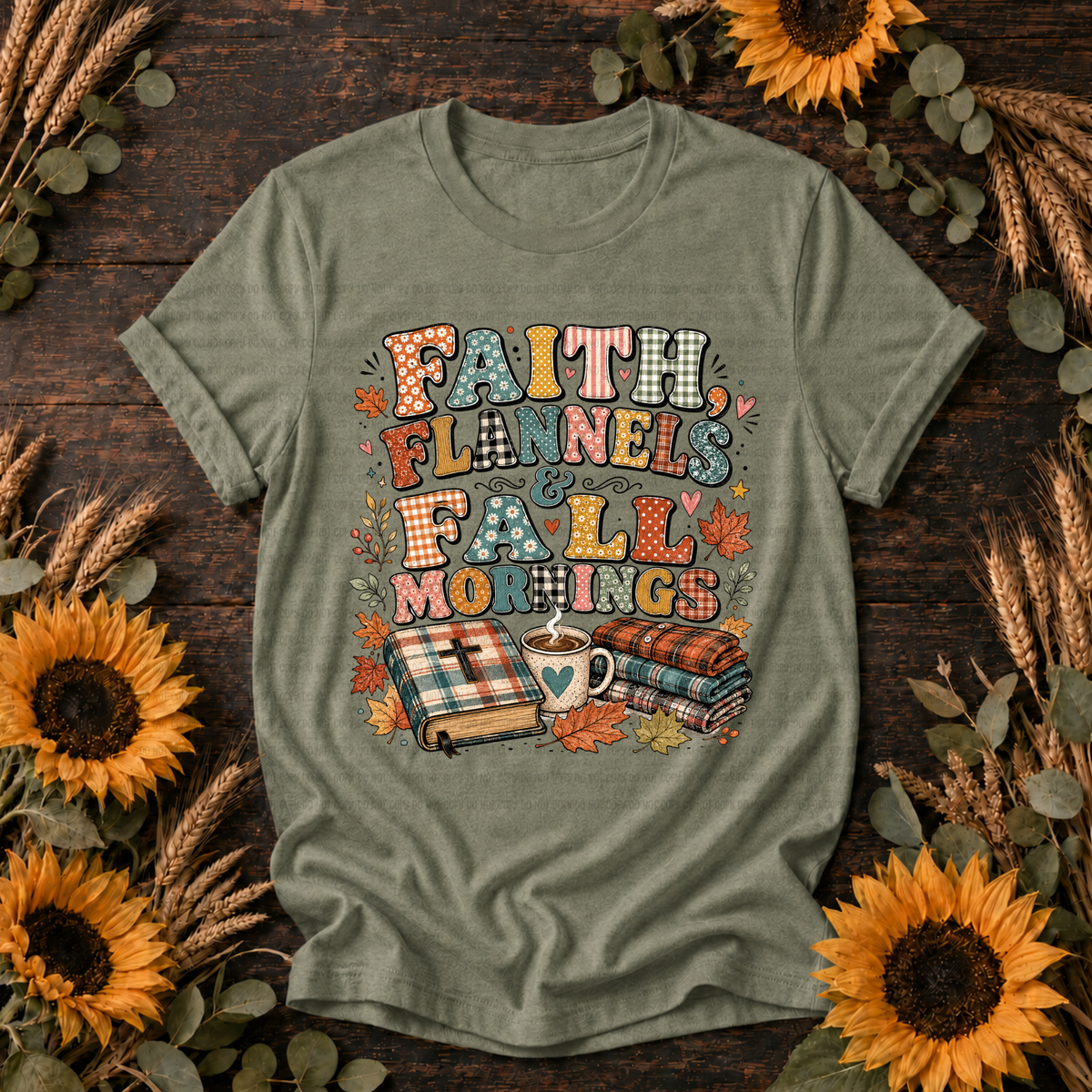 Faith flannels and fall mornings plaid (Revel) DTF transfer