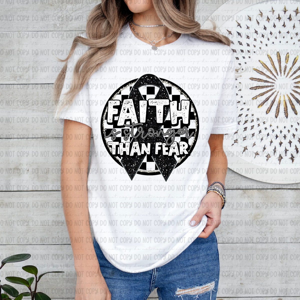 Faith is stronger than fear black (Revel) 109566 DTF transfer