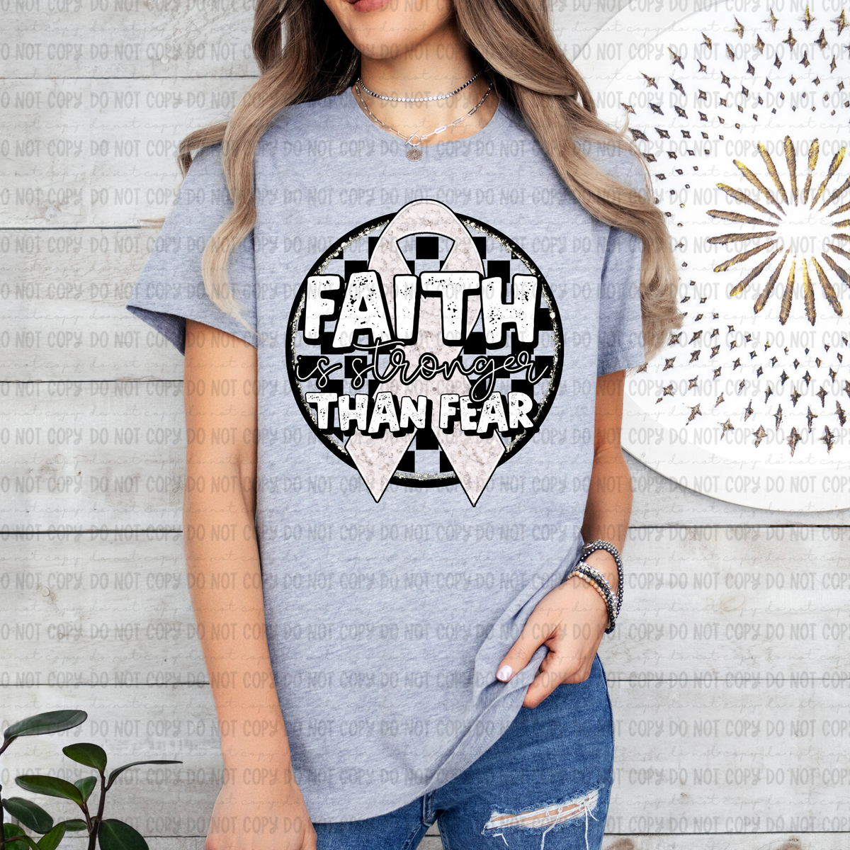 Faith is stronger than fear white (Revel) 109575 DTF transfer