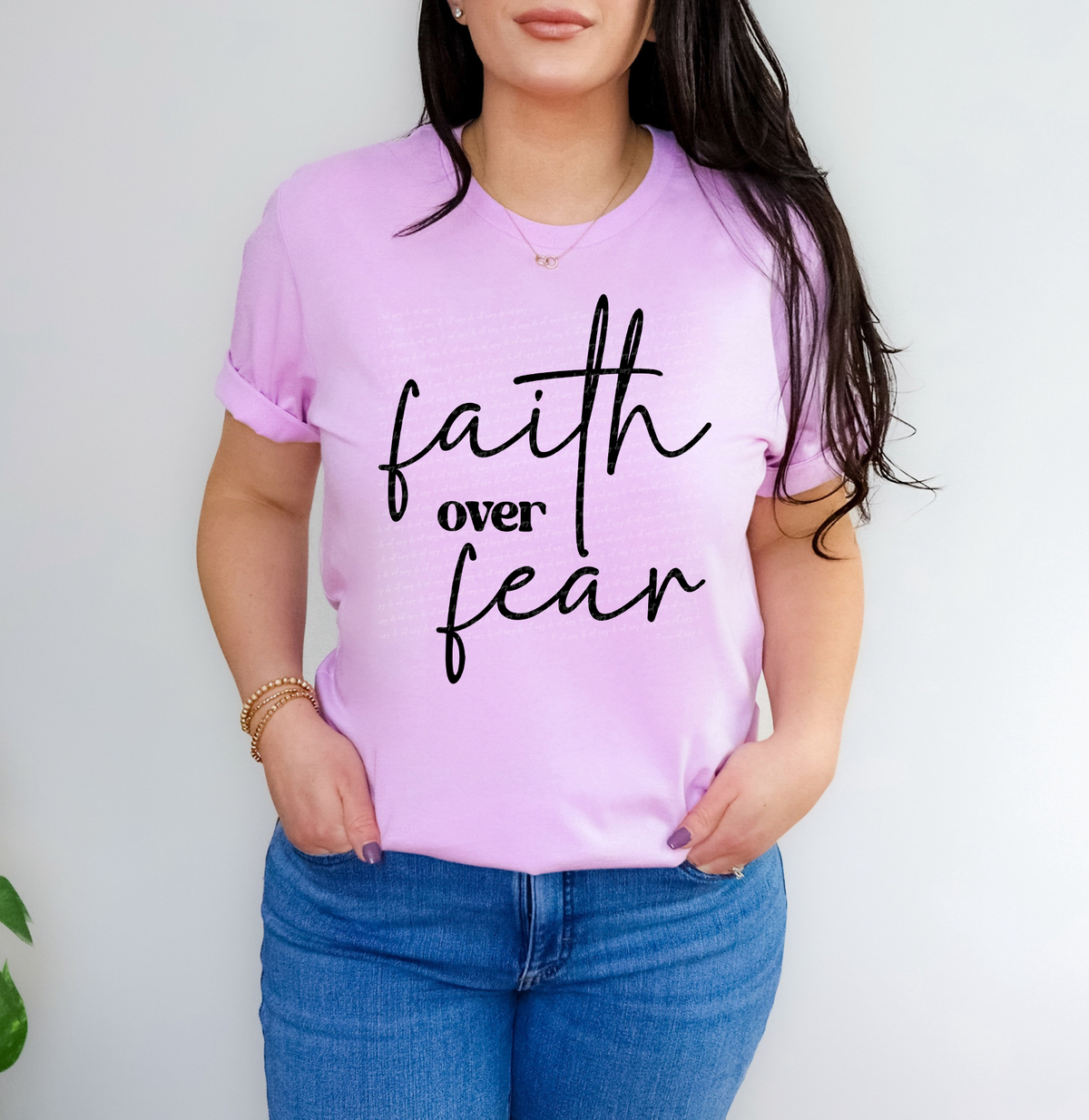 Faith Over Fear Cursive And Serif Font Black 89314 DTF Transfer
