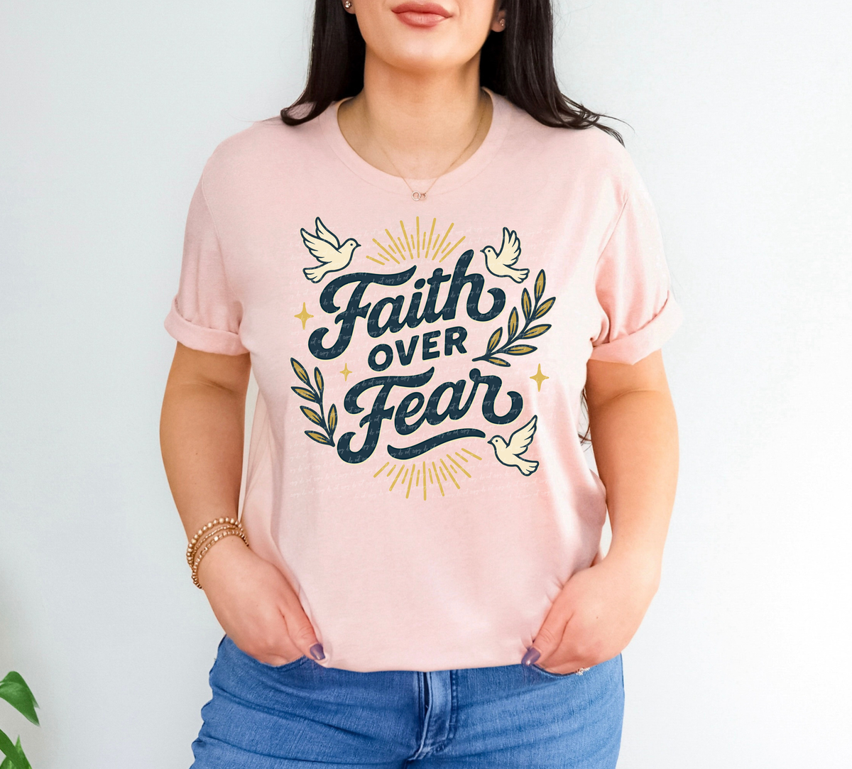 Faith Over Fear Typography 104824 DTF transfer