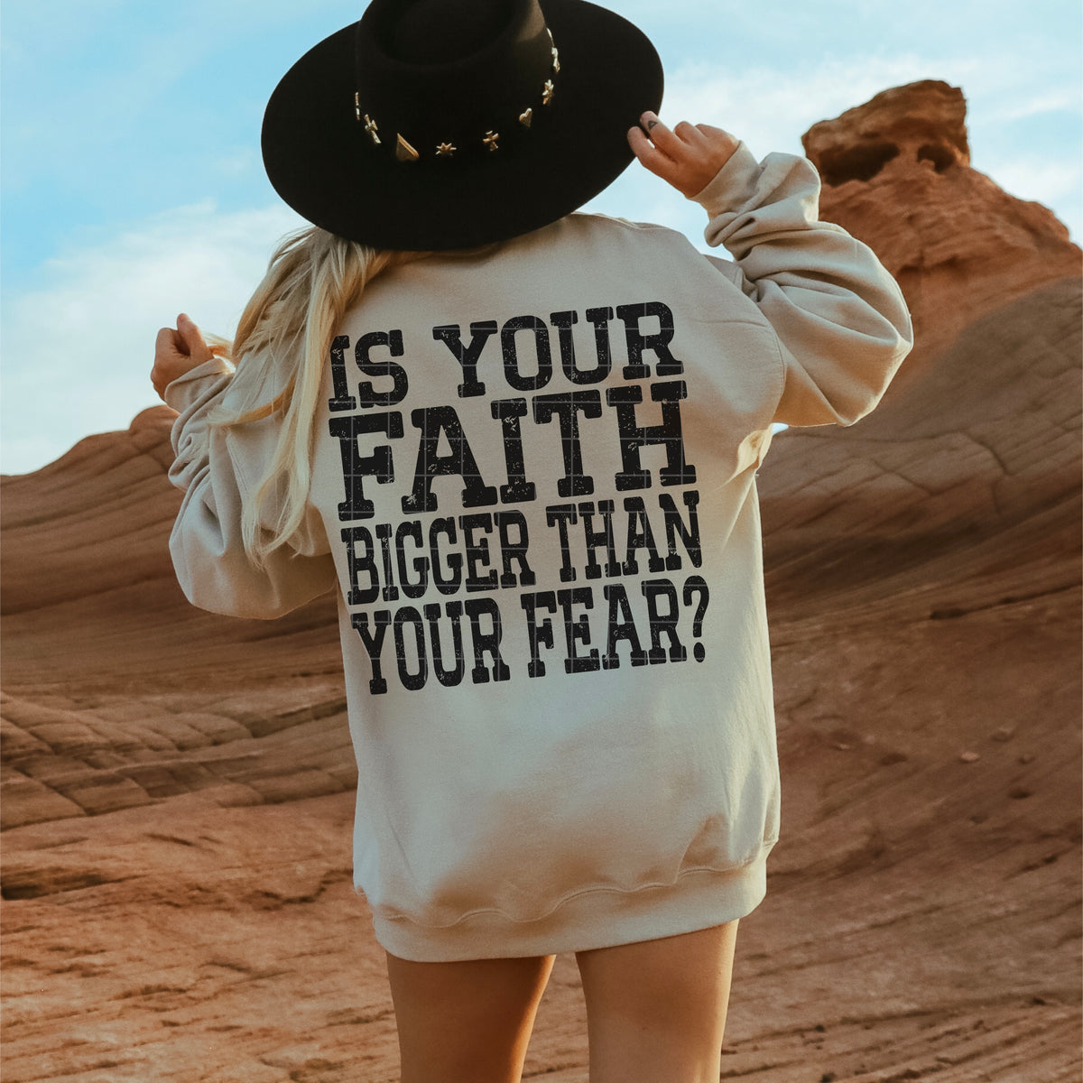 Is your faith bigger than your fear BLACK (SDD) DTF Transfer