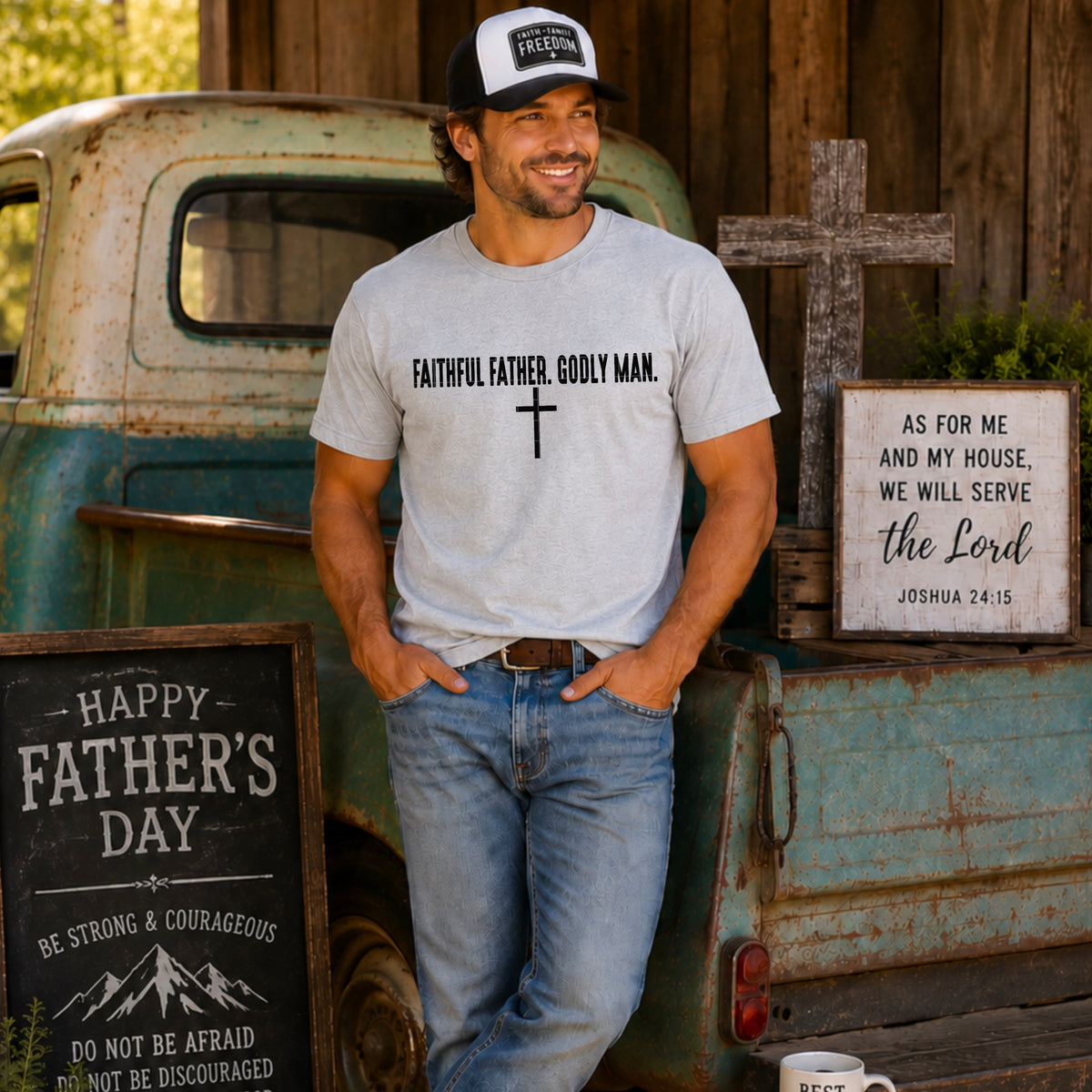 Faithful father godly man BLACK (SDD) DTF Transfer