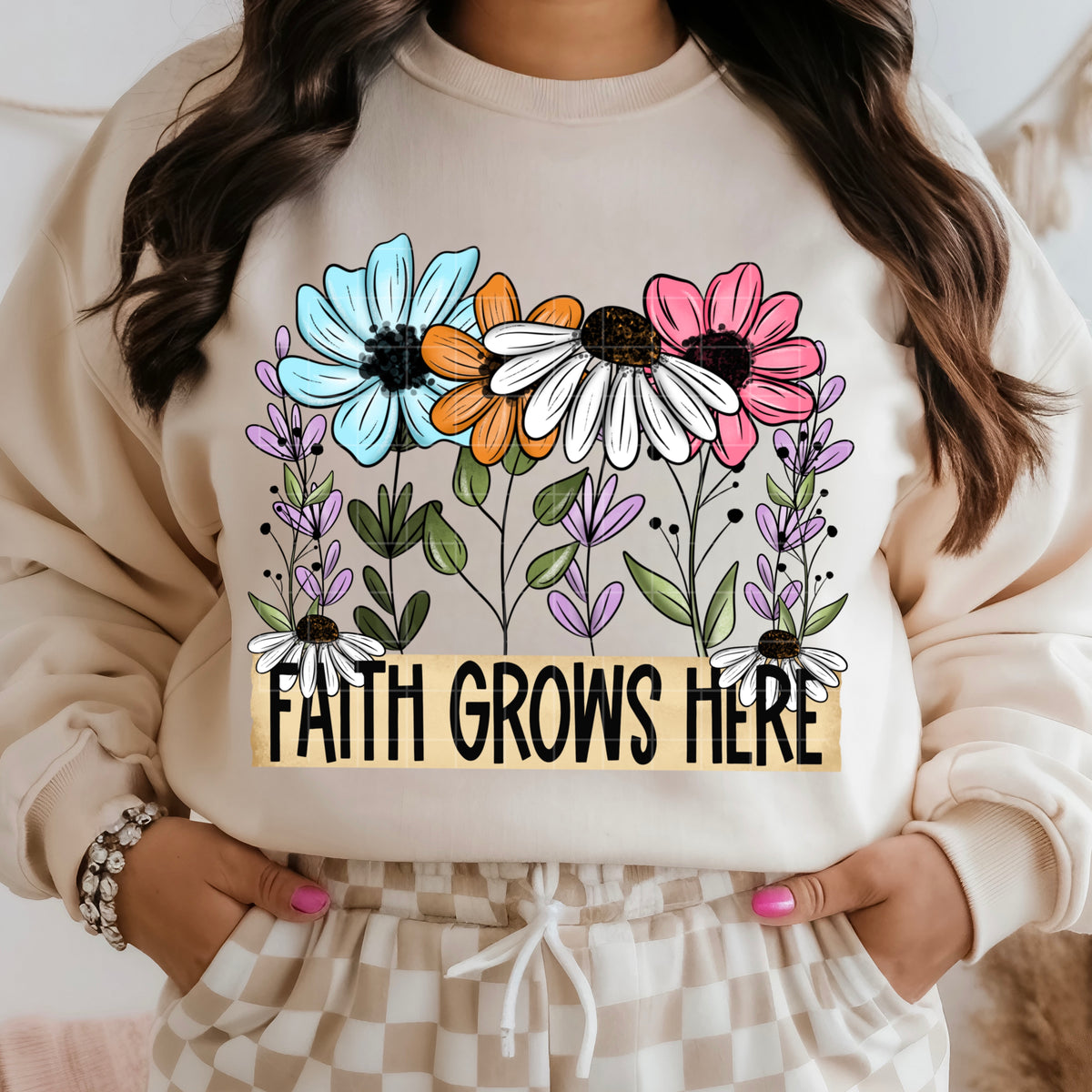 Faith grows here wildflowers (SDD) DTF Transfer