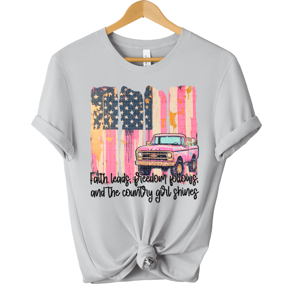 Faith leads Freedom follows, and the country girl shines (SDD) DTF transfer