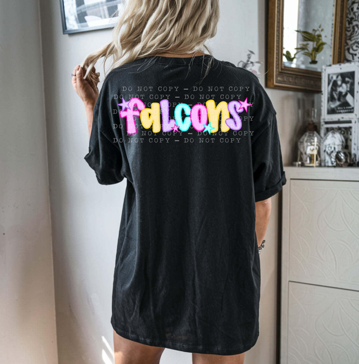 Falcons With Stars - Neon 104741 DTF transfer