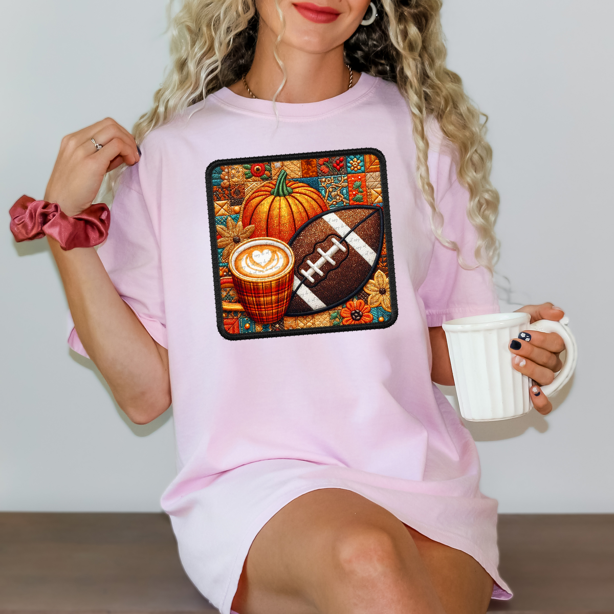 Fall Coffee Football and Pumpkin 57388 DTF transfer