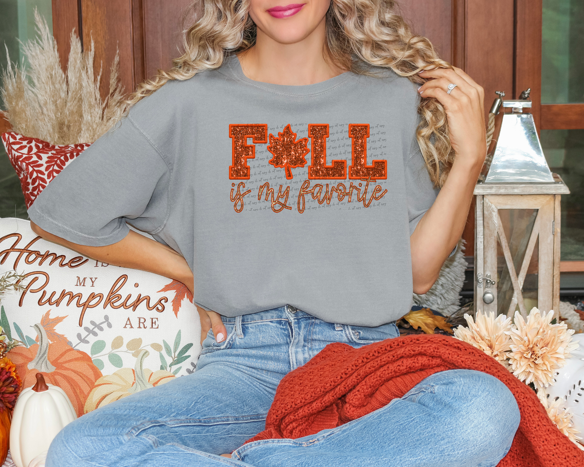 Fall Is My Favorite Leaf Sequin Embroidery 46675 DTF transfer