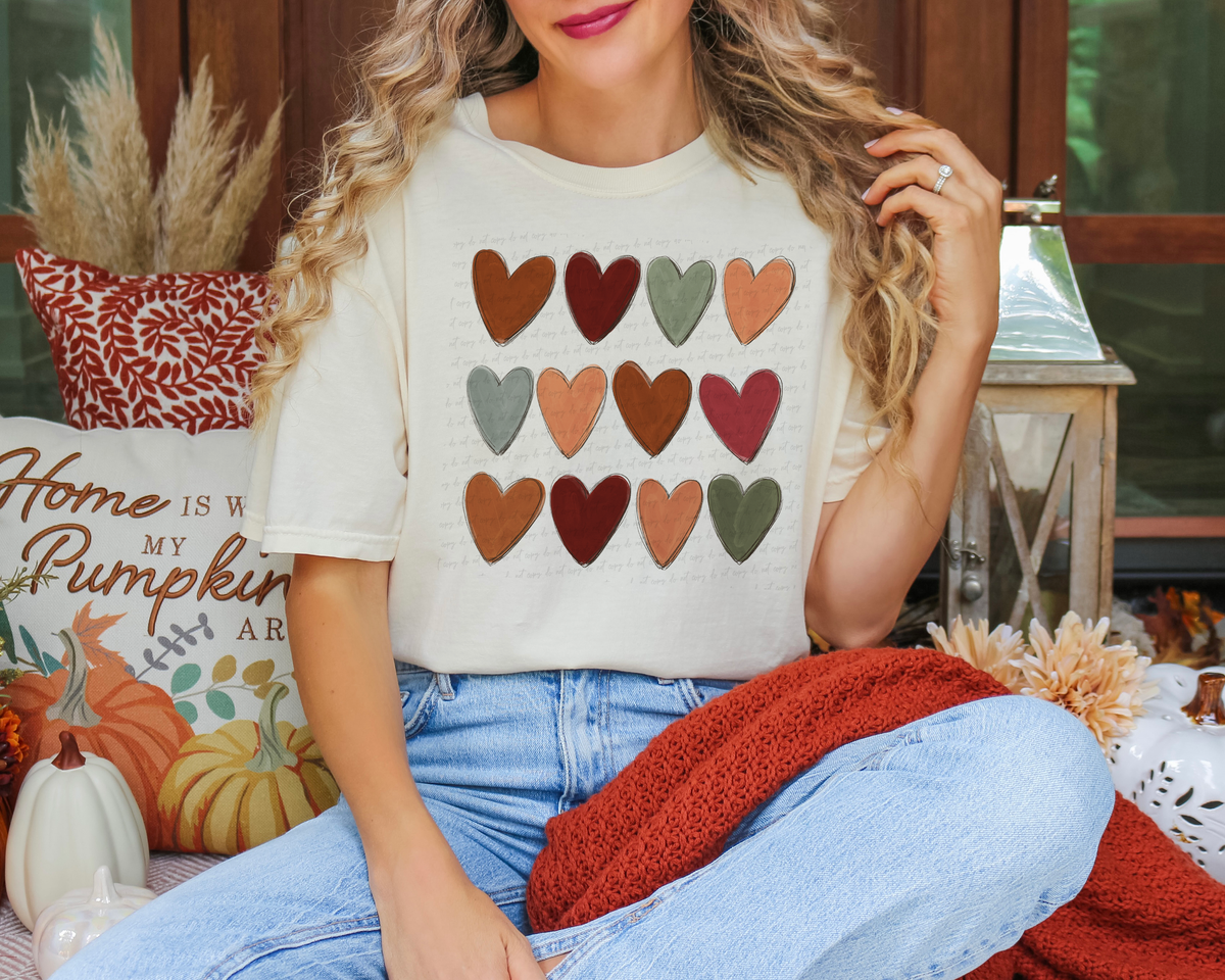 Fall Love Cluster Hearts 114667 DTF transfer